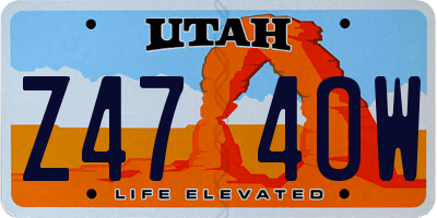 UT license plate Z474OW