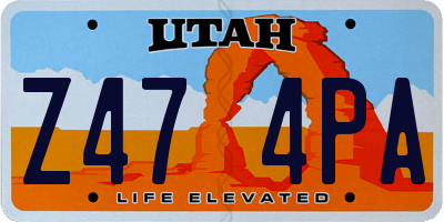 UT license plate Z474PA