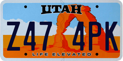 UT license plate Z474PK