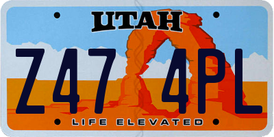 UT license plate Z474PL