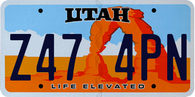 UT license plate Z474PN