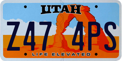 UT license plate Z474PS
