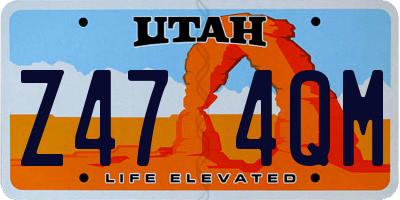 UT license plate Z474QM
