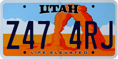 UT license plate Z474RJ