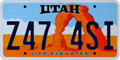 UT license plate Z474SI