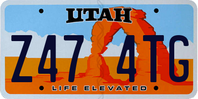UT license plate Z474TG
