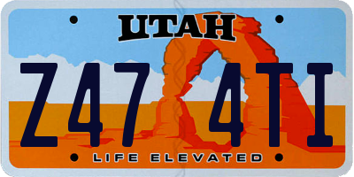 UT license plate Z474TI