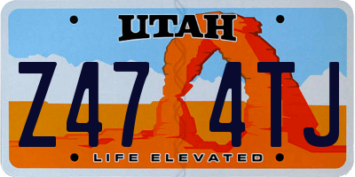 UT license plate Z474TJ