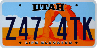 UT license plate Z474TK