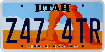 UT license plate Z474TR
