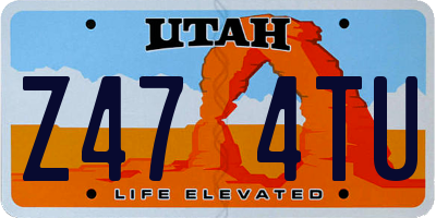 UT license plate Z474TU