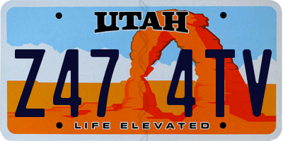 UT license plate Z474TV