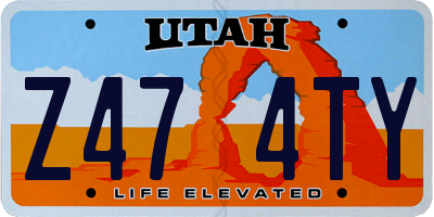 UT license plate Z474TY
