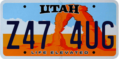 UT license plate Z474UG