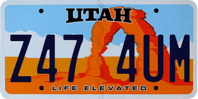 UT license plate Z474UM