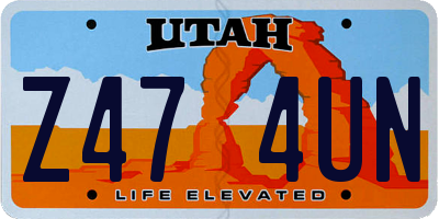 UT license plate Z474UN