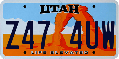 UT license plate Z474UW
