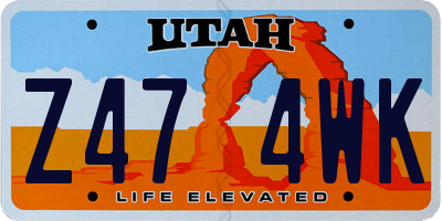UT license plate Z474WK