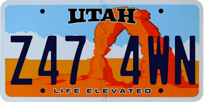 UT license plate Z474WN