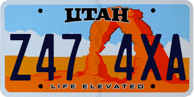 UT license plate Z474XA