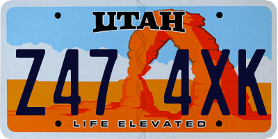 UT license plate Z474XK