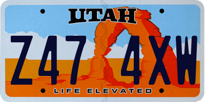 UT license plate Z474XW