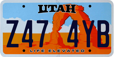 UT license plate Z474YB