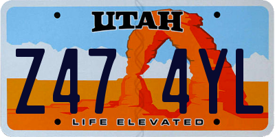 UT license plate Z474YL