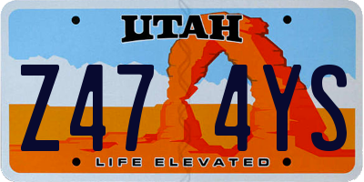 UT license plate Z474YS