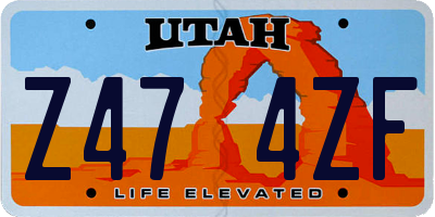 UT license plate Z474ZF