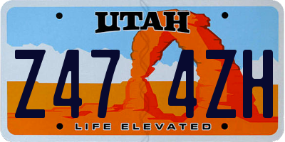 UT license plate Z474ZH