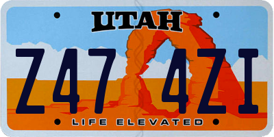 UT license plate Z474ZI