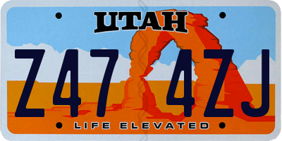 UT license plate Z474ZJ