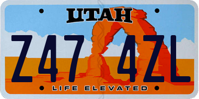 UT license plate Z474ZL