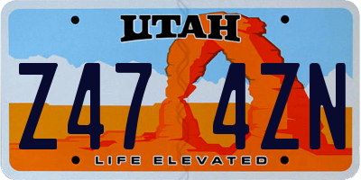 UT license plate Z474ZN