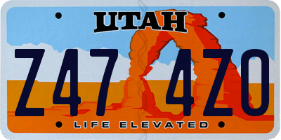 UT license plate Z474ZO