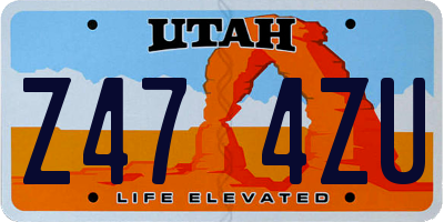 UT license plate Z474ZU