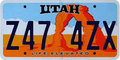 UT license plate Z474ZX