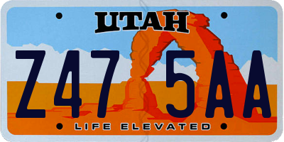 UT license plate Z475AA