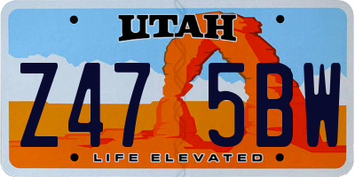 UT license plate Z475BW