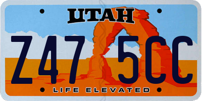 UT license plate Z475CC