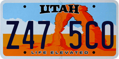 UT license plate Z475CO