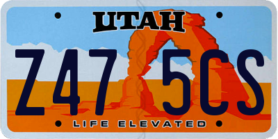 UT license plate Z475CS