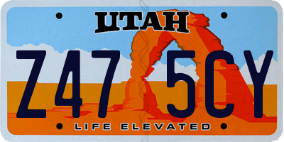 UT license plate Z475CY