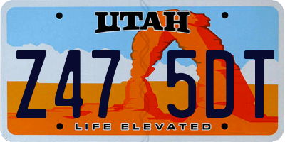 UT license plate Z475DT