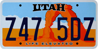 UT license plate Z475DZ