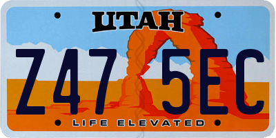 UT license plate Z475EC