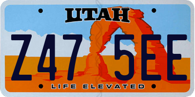 UT license plate Z475EE
