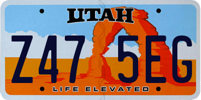 UT license plate Z475EG
