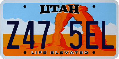 UT license plate Z475EL